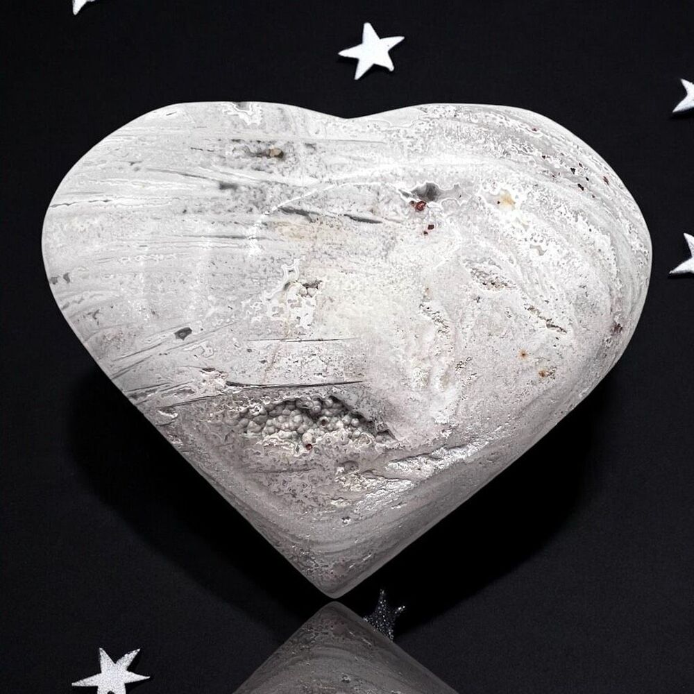 Mexican White Lace Agate Druzy Heart Carving‎ (11)
